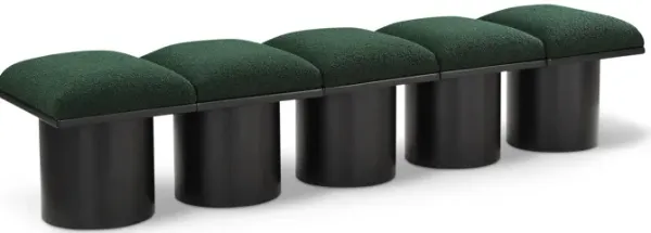 Meridian Furniture Pavilion Green Boucle Fabric Bench