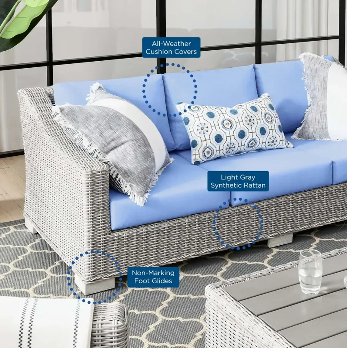 Modway - Conway Outdoor Patio Wicker Rattan Sofa