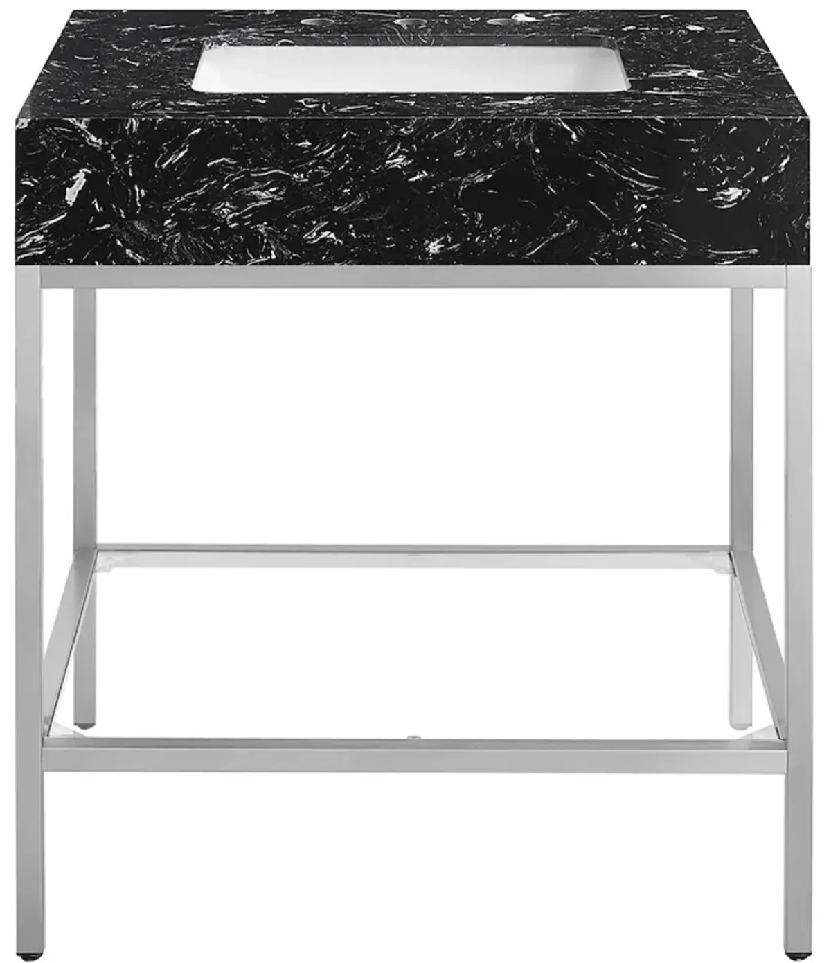 Meridian Furniture Marmo White Engineered Marble Bathroom Vanity