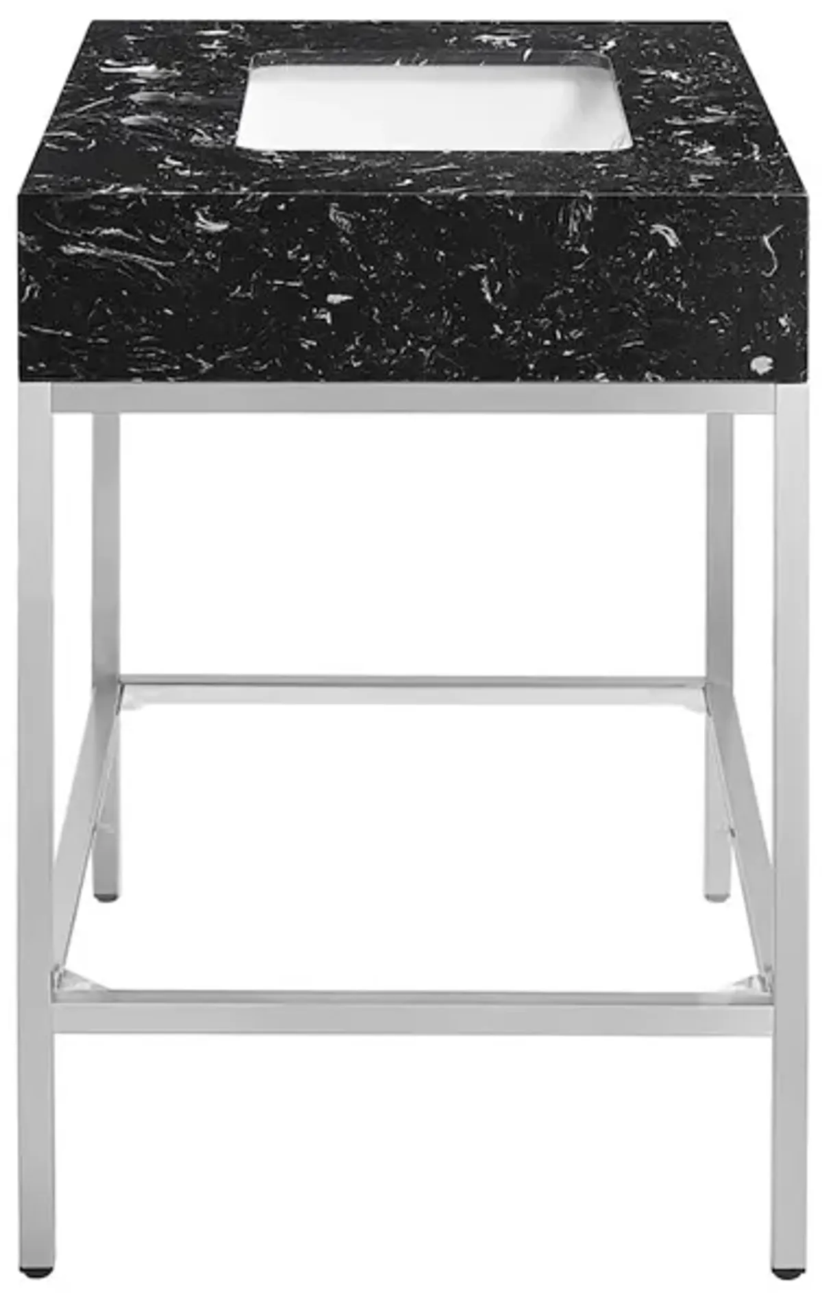 Meridian Furniture Marmo White Engineered Marble Bathroom Vanity