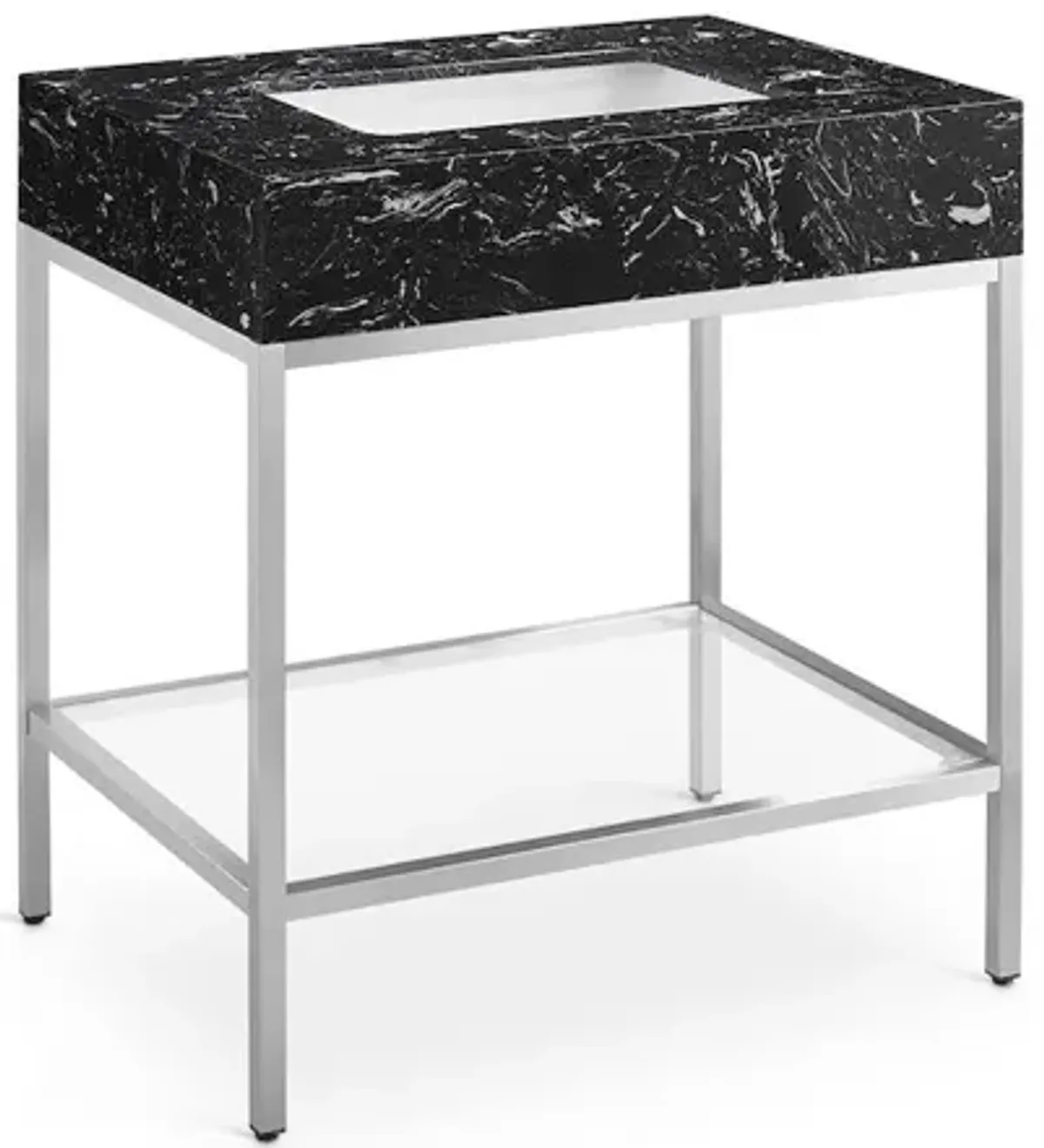 Meridian Furniture Marmo White Engineered Marble Bathroom Vanity