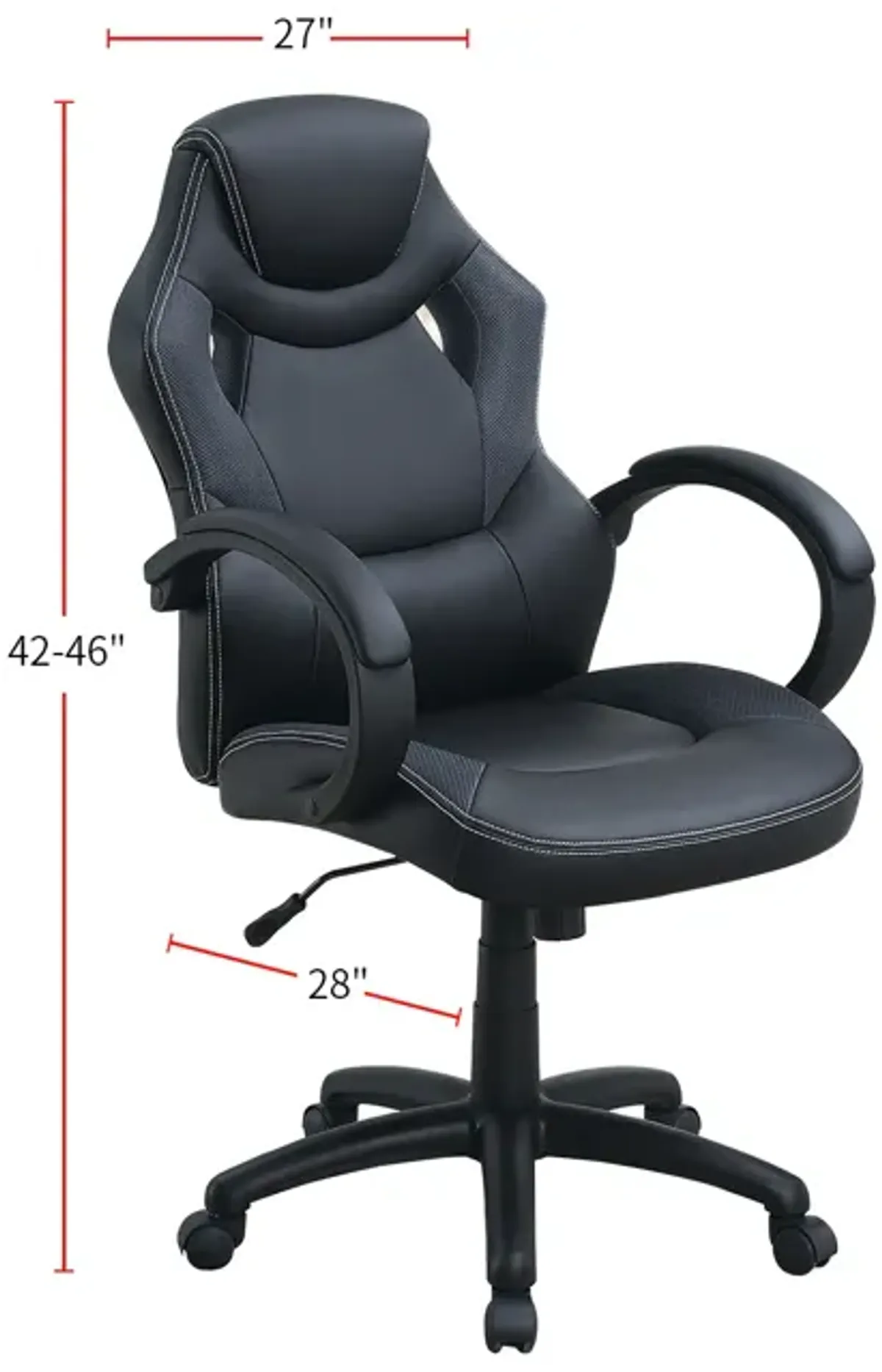 Streamdale Adjustable Height Executive Office Chair, Black
