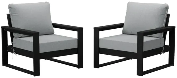 WestinTrends Outdoor Modern HDPE Patio Club Chair with Waterproof Deep Seat Cushions (Set of 2)