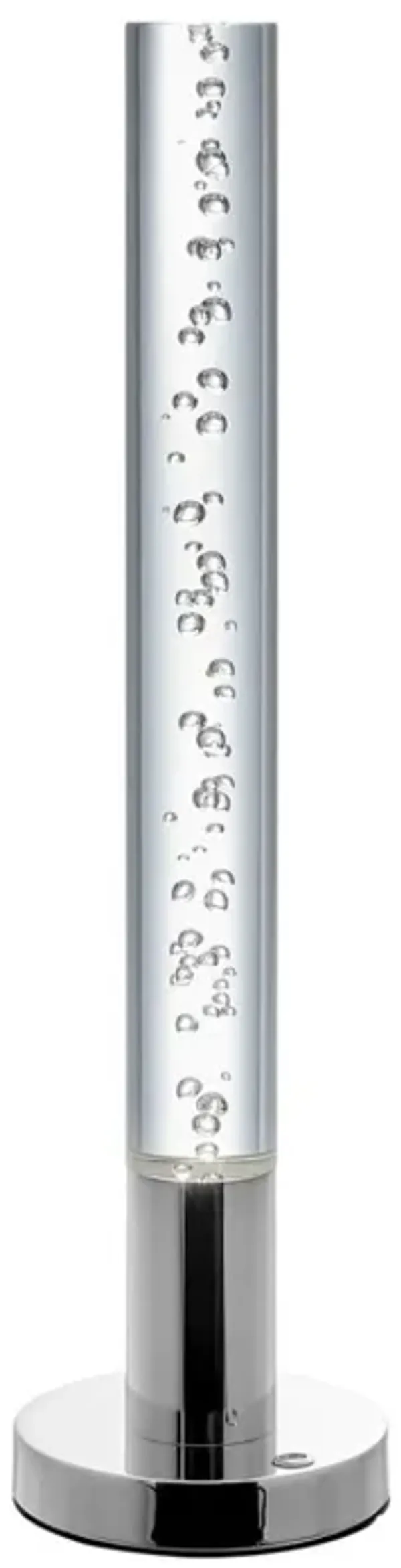Cylinder Table Lamp Chrome Metal and Acrylic LED Light