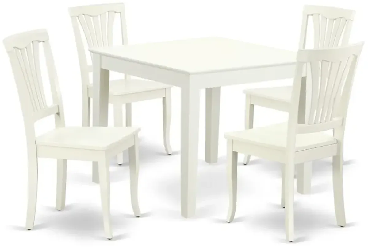 Dining Room Set Linen White, OXAV5-LWH-W