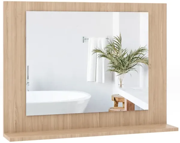 Rectangular Bathroom Mirror with Shelf for Storage and Organization