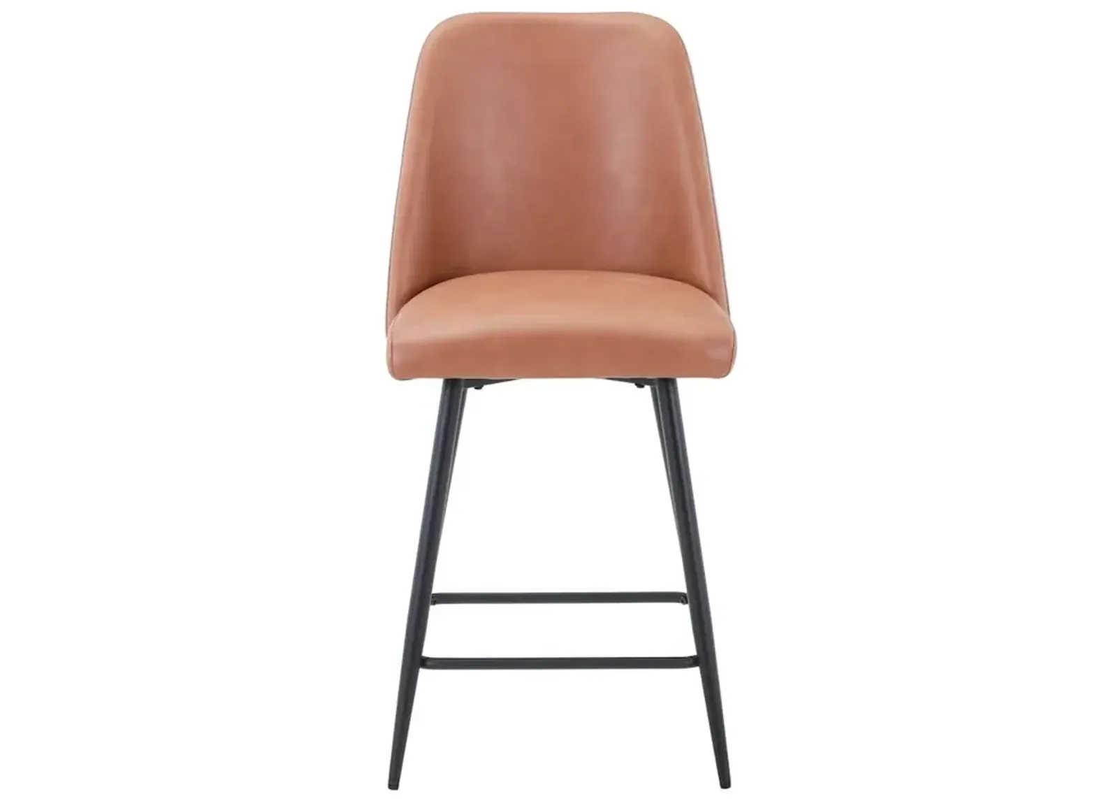 Jofran Mid-Century Modern Faux Leather Upholstered Counter Height Barstool (Set of 2)