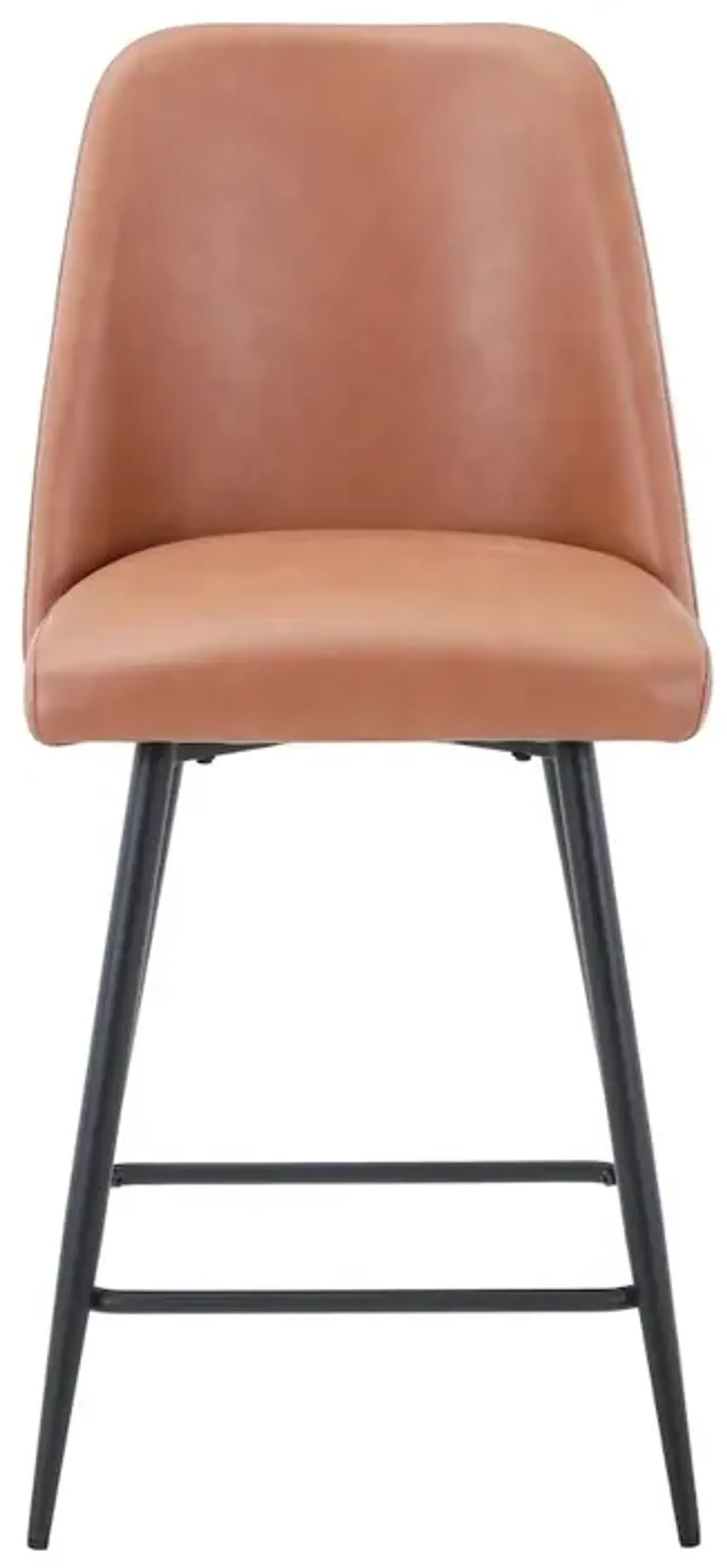 Jofran Mid-Century Modern Faux Leather Upholstered Counter Height Barstool (Set of 2)