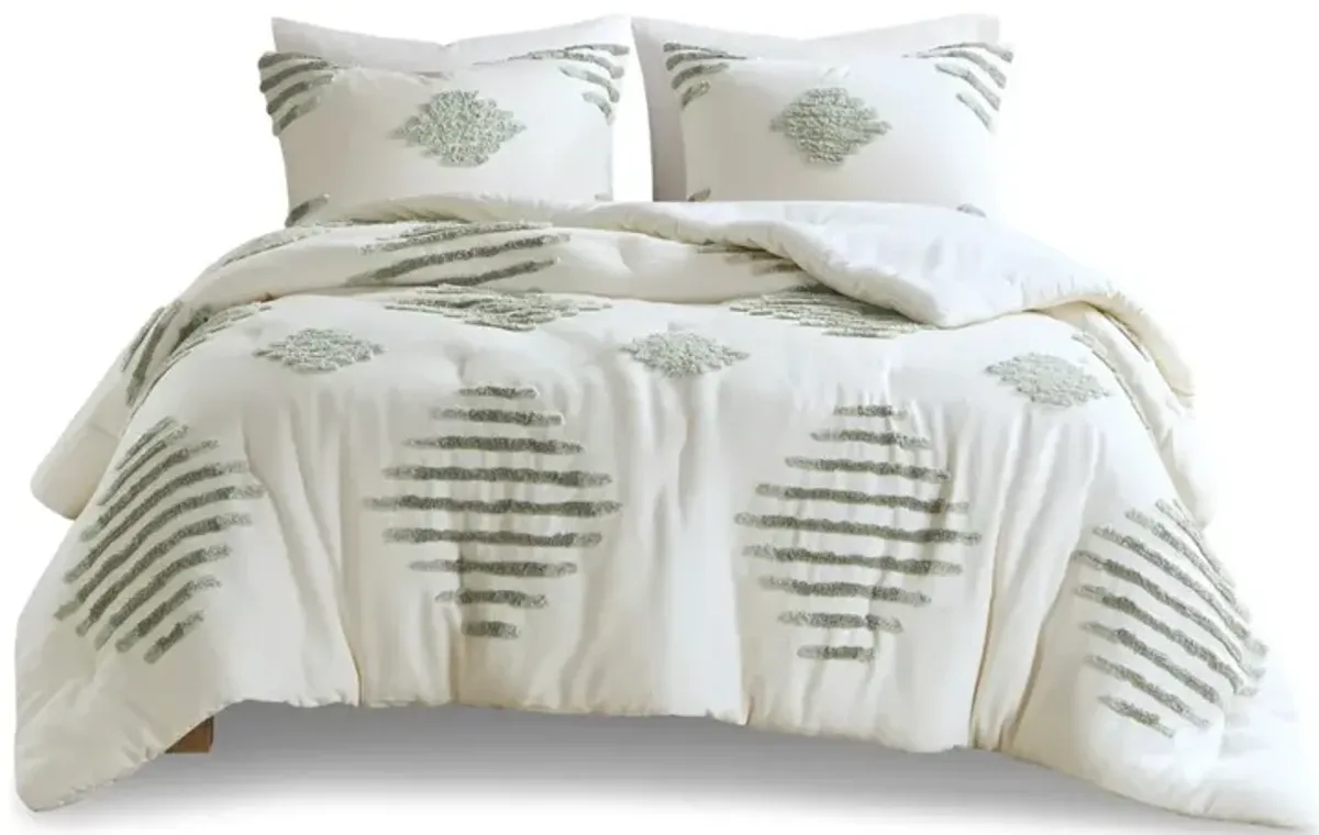 Gracie Mills Mitch Modern Chenille Textured Comforter Set