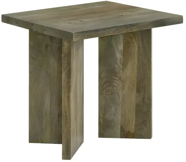 Andando Square Solid Wood End Table Mango Brown