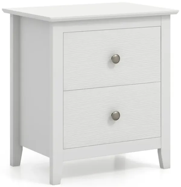 Modern Nightstand with 2 Drawers for Small Spaces-White