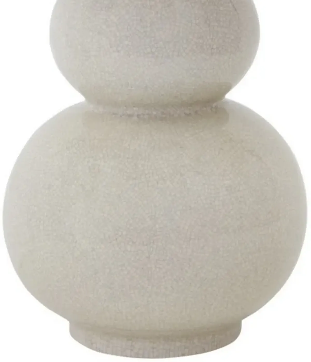 Hardback Shade Table Lamp with Double Gourd Ceramic Base, Cream-Benzara