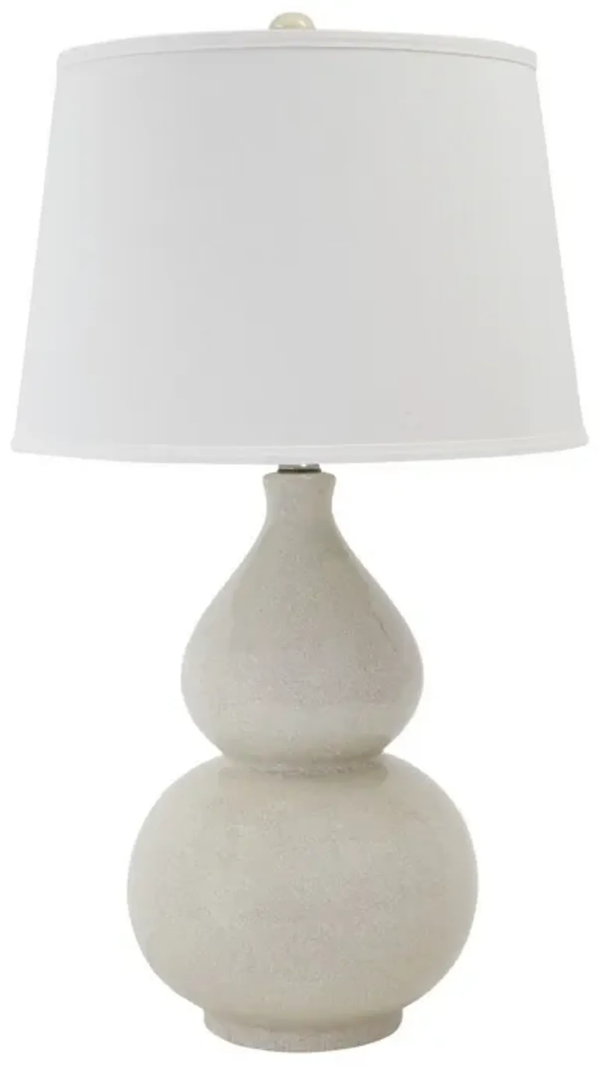 Hardback Shade Table Lamp with Double Gourd Ceramic Base, Cream-Benzara