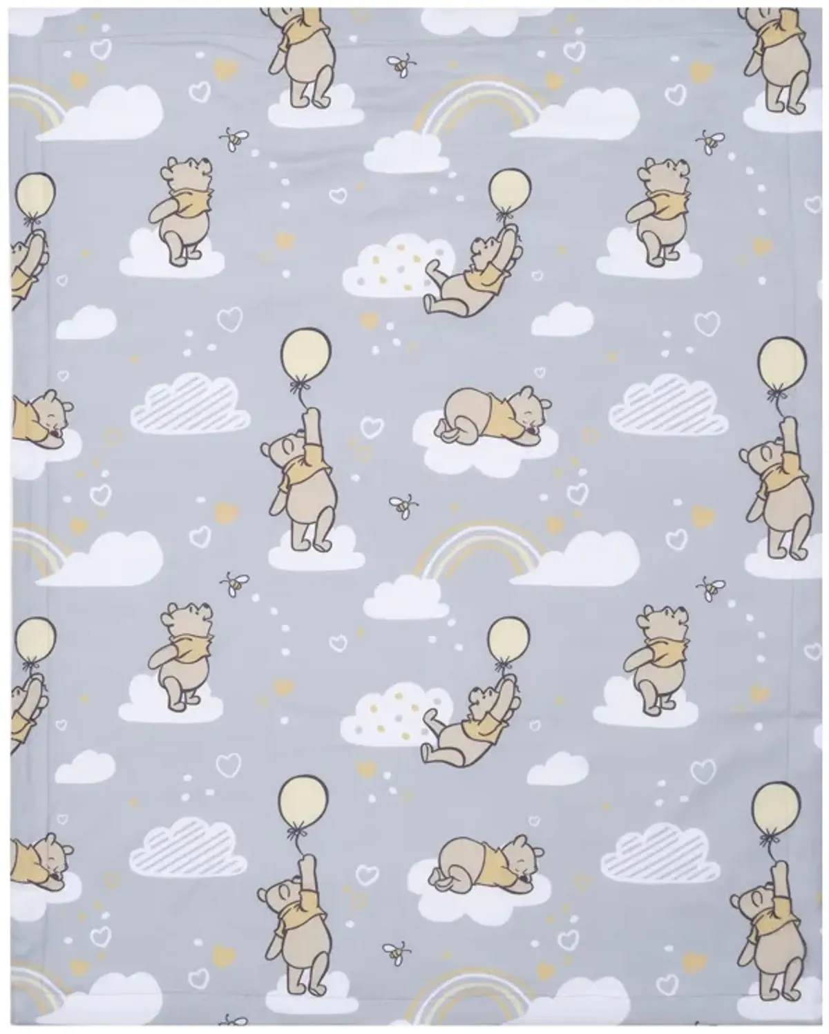 Lambs & Ivy Hunny Bear Pooh Baby Blanket - Gray, Animals, Disney, Bear