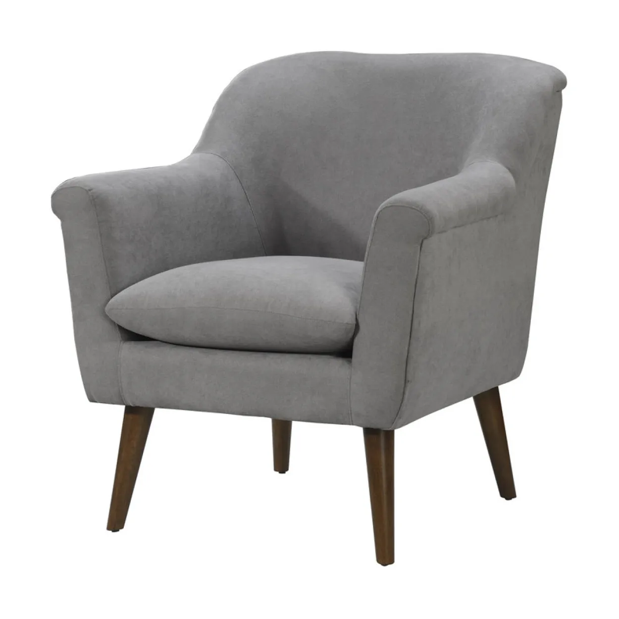 Shelby Steel Gray Woven Fabric Oversized Armchair