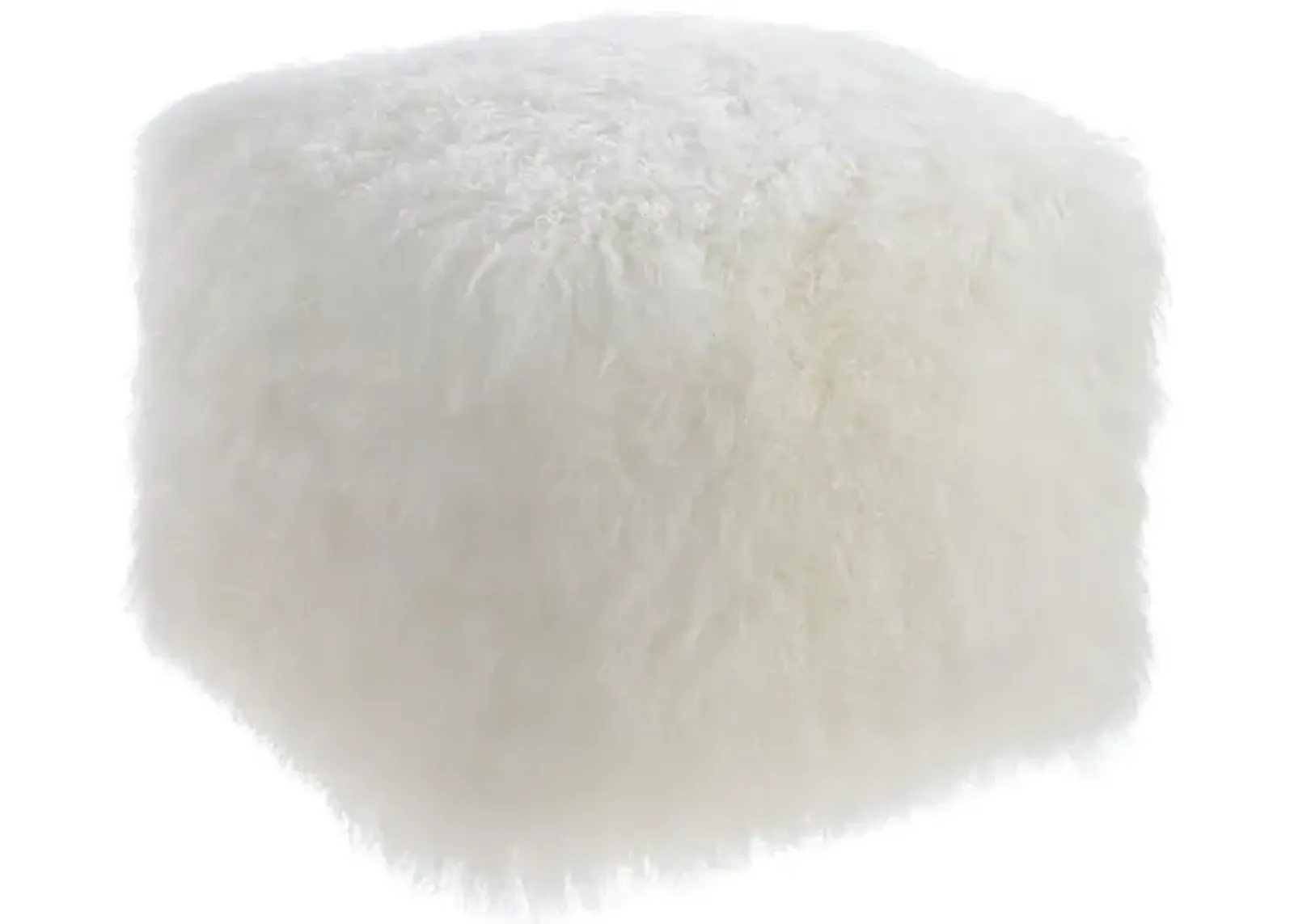 Belen Kox Luxurious Tibetan Sheep Fur Pouf, Belen Kox