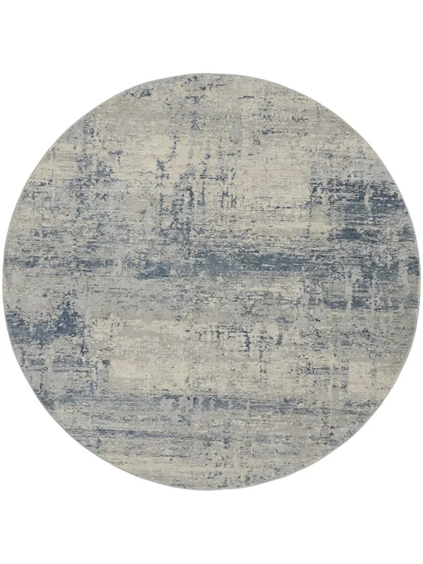 Rustic Textures RUS10 Ivory/Blue 5'3" x Round Rug