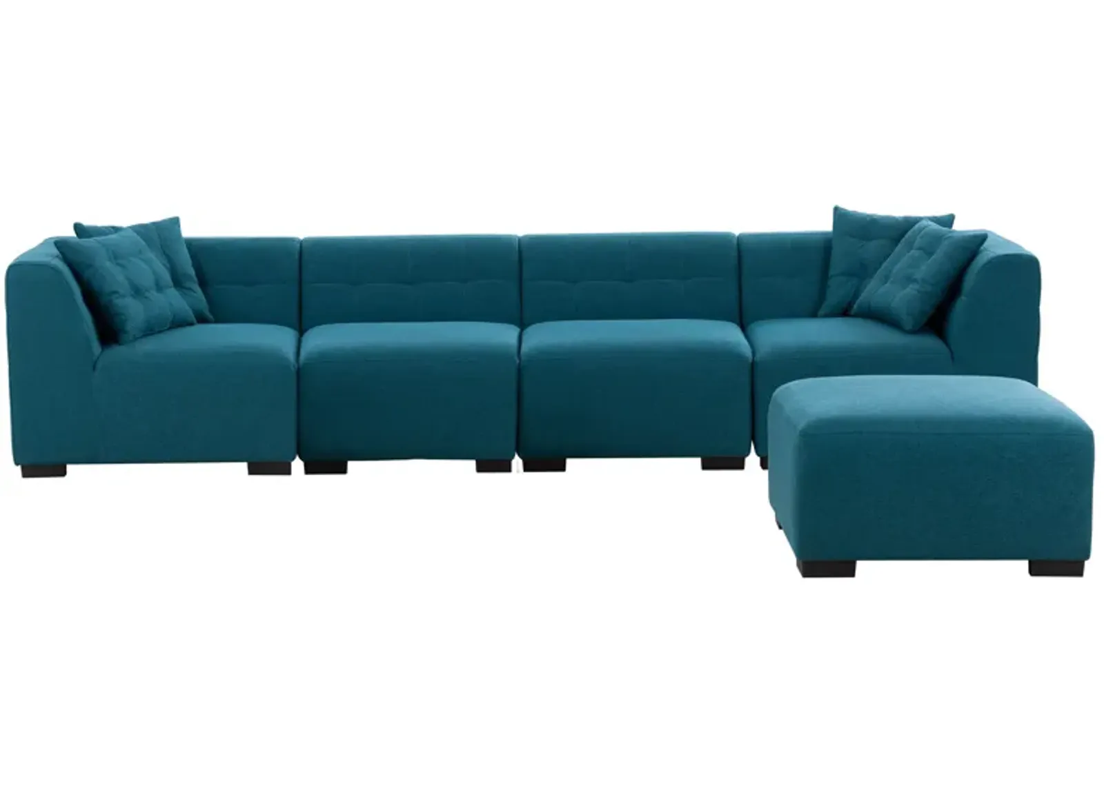 Sectional Sofa with Removable Ottoman Green