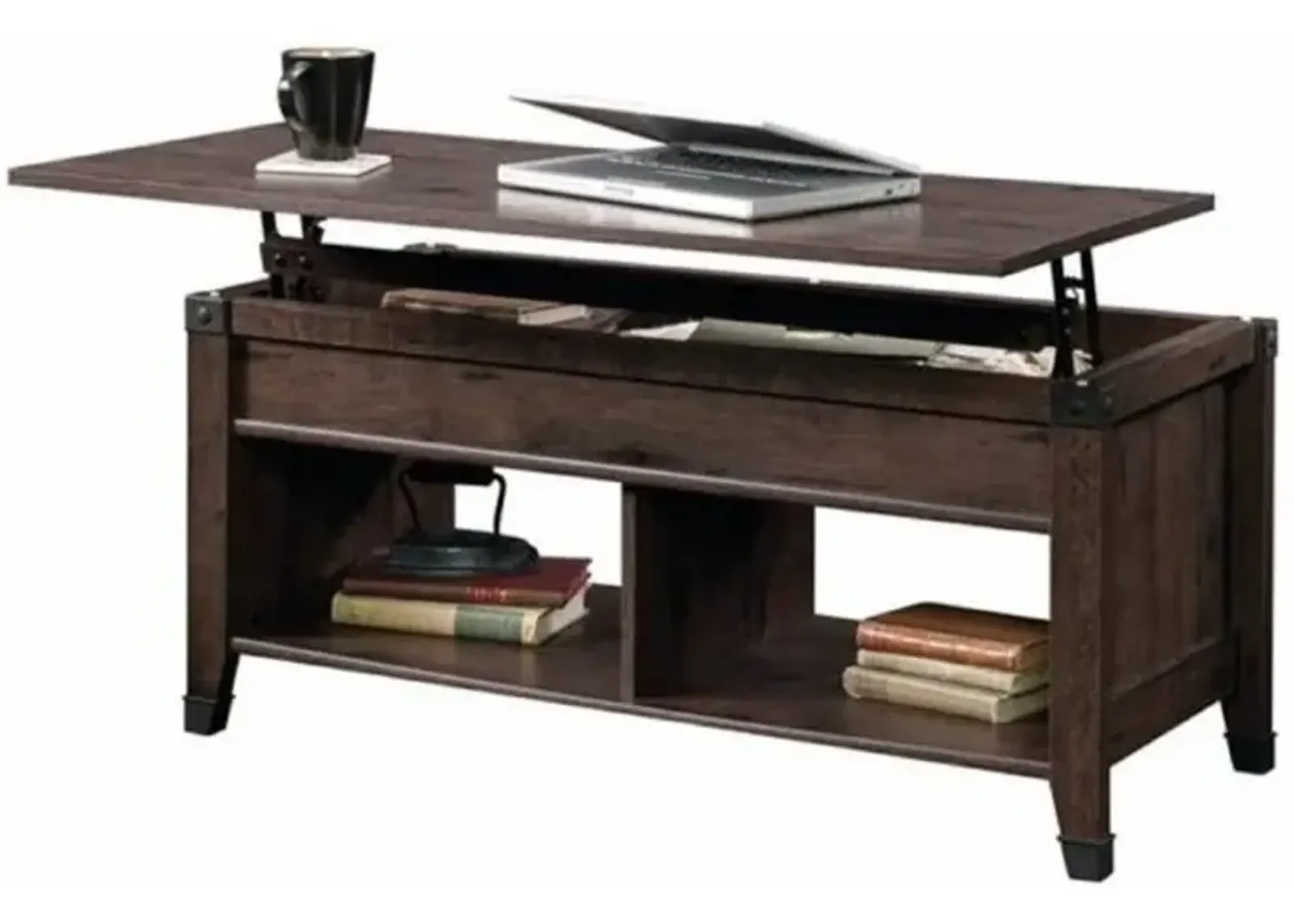 Hivvago Dark Brown Lift-Top Multi Purpose Coffee Table