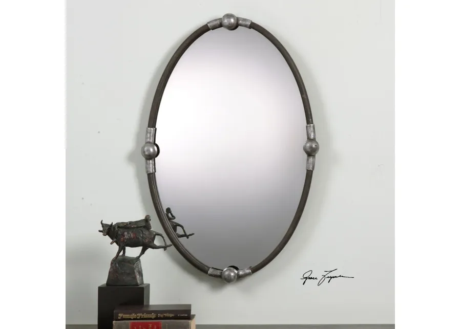 Uttermost Carrick Black Oval Mirror