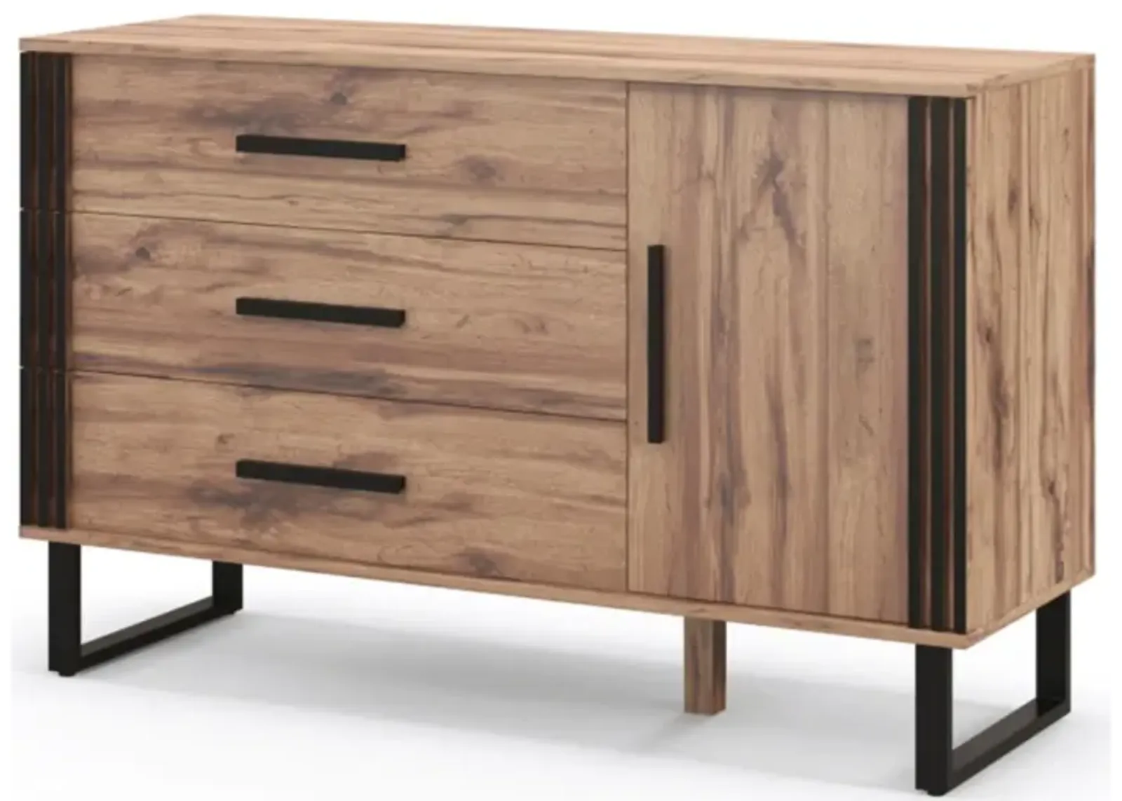 Hivvago Sideboard Buffet Cabinet Credenza Storage Cabinet with 3 Drawers