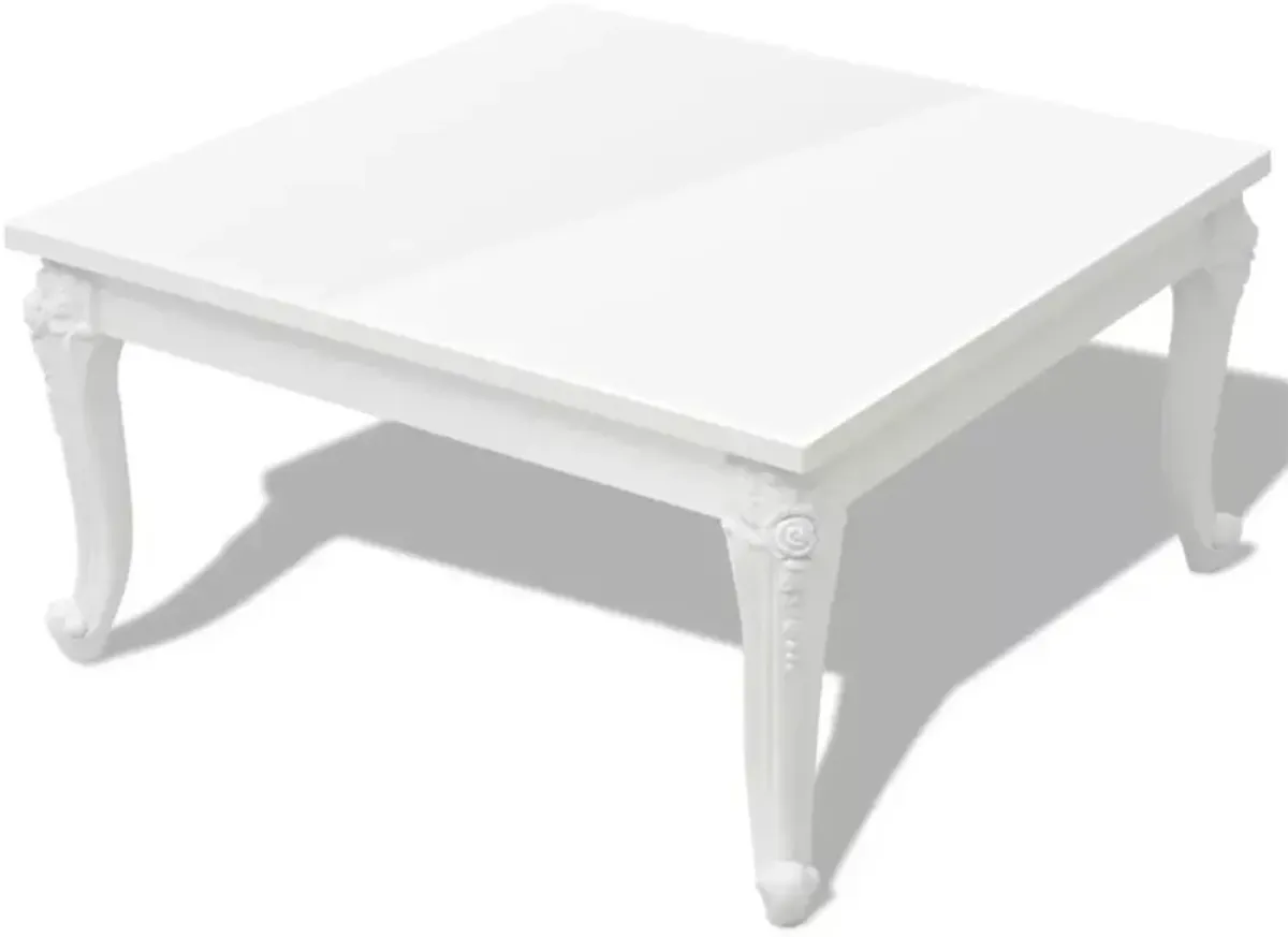 vidaXL Coffee Table 31.5"x31.5"x16.5" High Gloss White