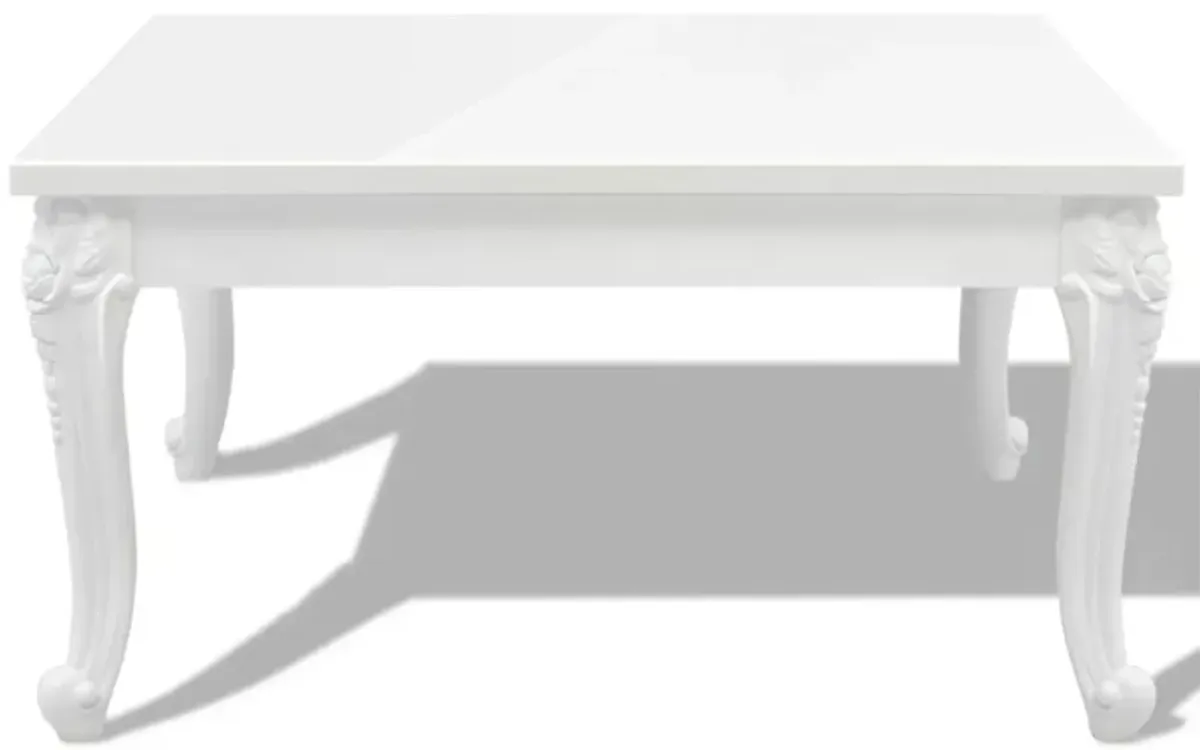 vidaXL Coffee Table 31.5"x31.5"x16.5" High Gloss White