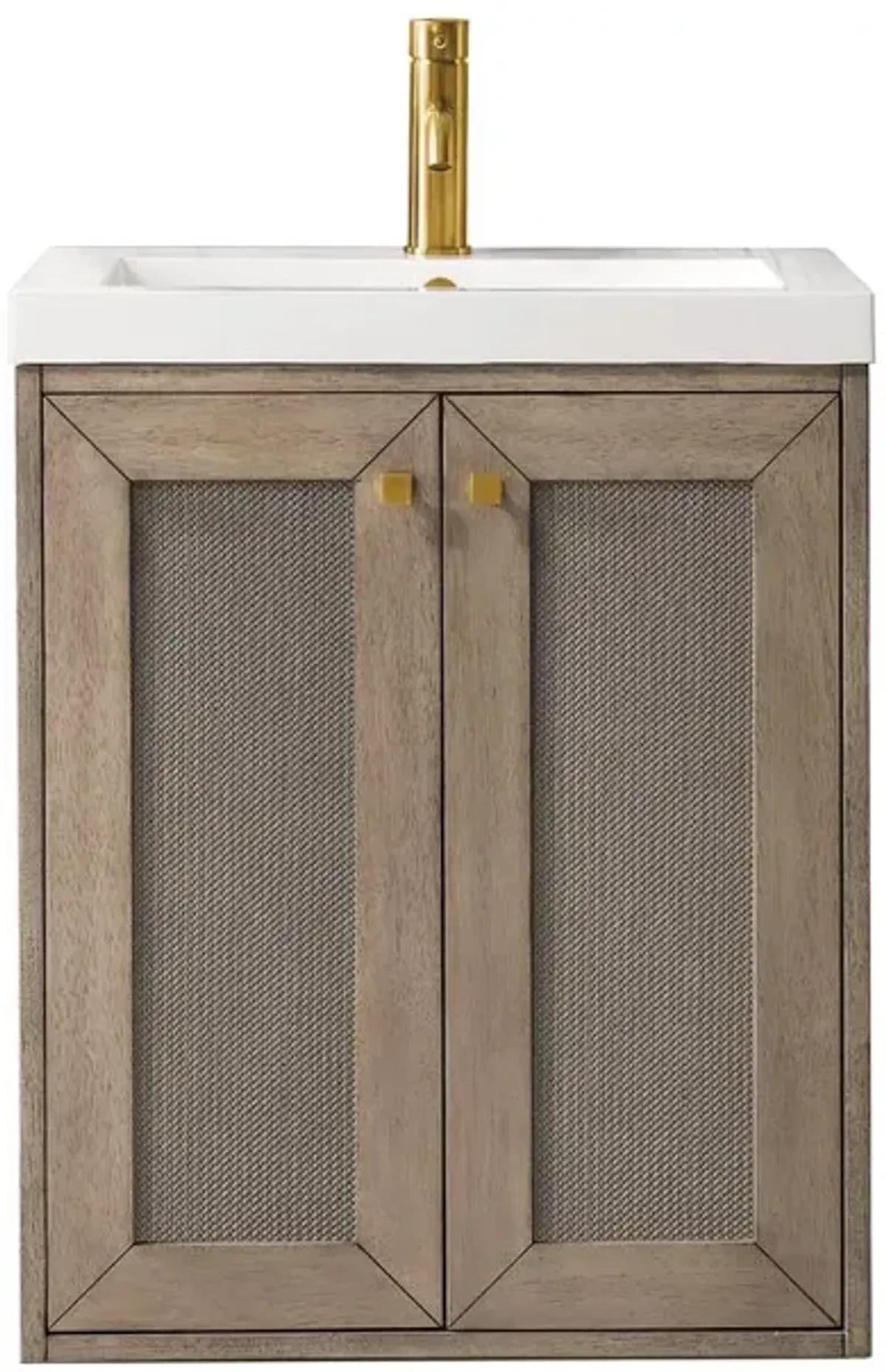 James Martin Vanities 20 Single Vanity Cabinet, Whitewashed Walnut Composite Countertop