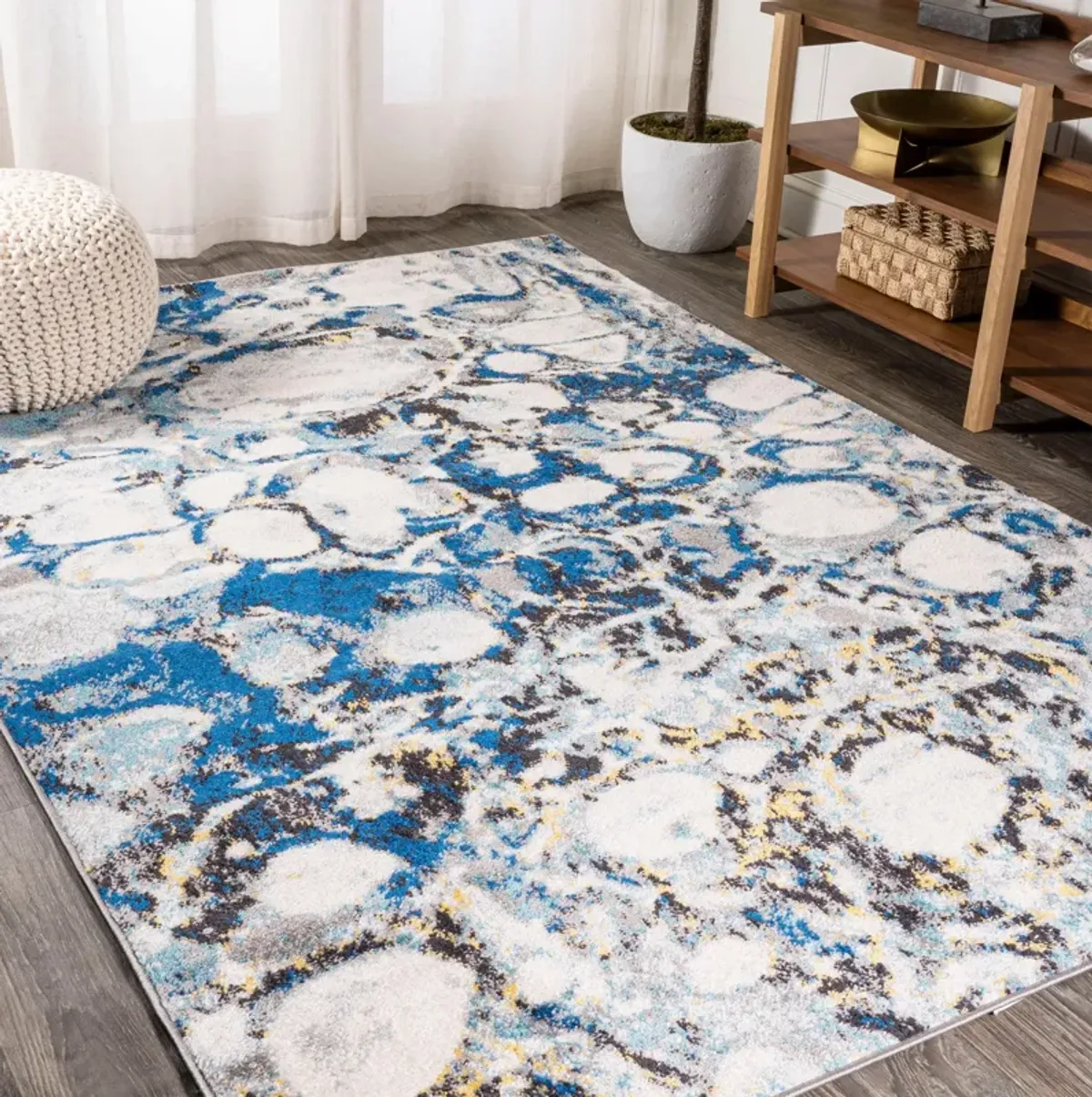 Pebble Marbled Abstract Area Rug