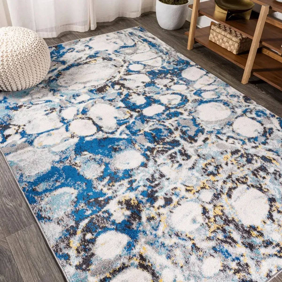 Pebble Marbled Abstract Area Rug