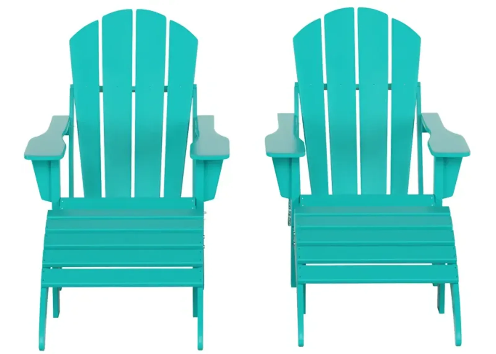 WestinTrends 4-Piece Folding Adirondack Chair With Footrest Ottoman Set