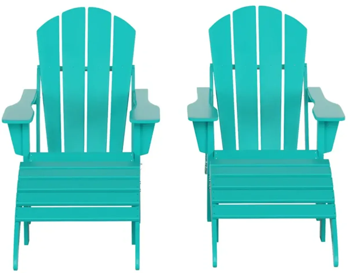 WestinTrends 4-Piece Folding Adirondack Chair With Footrest Ottoman Set