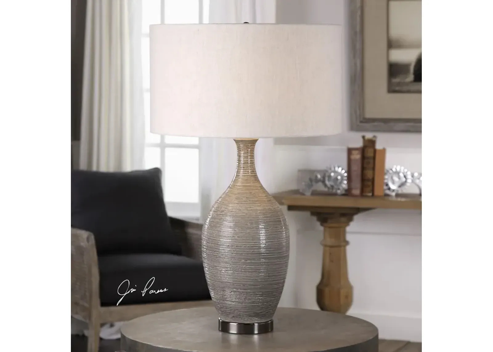 Uttermost Dinah Gray Textured Table Lamp