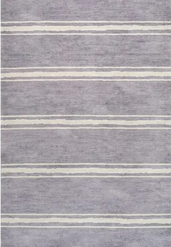 Bande Distressed Ticking Stripe Machine Washable Area Rug