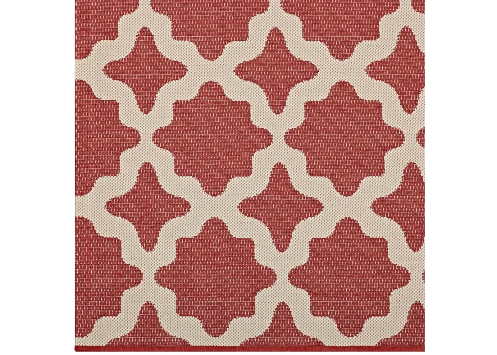 Cerelia Moroccan Trellis 5x8 Indoor and Outdoor Area Rug - Red and Beige