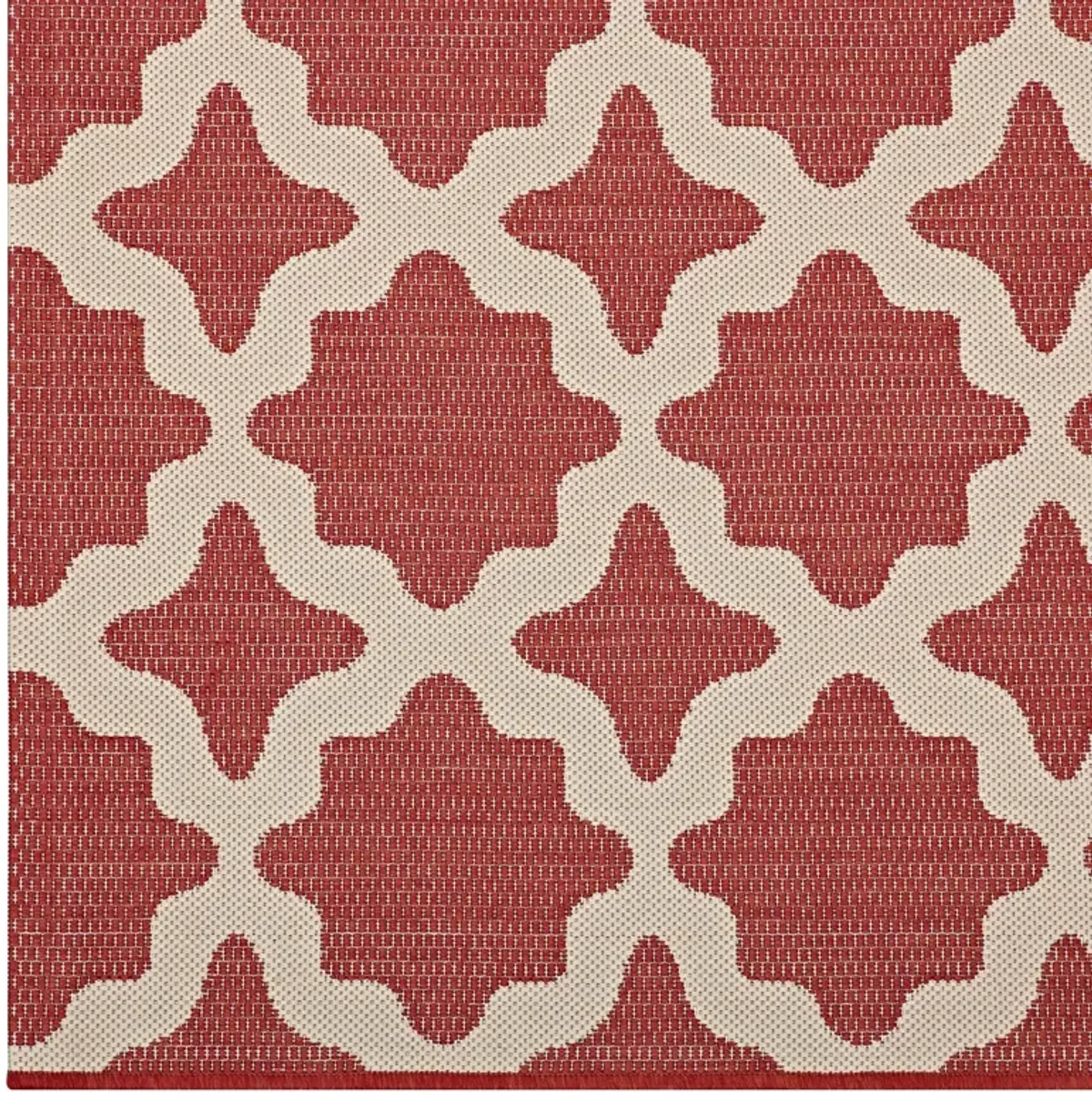 Cerelia Moroccan Trellis 5x8 Indoor and Outdoor Area Rug - Red and Beige