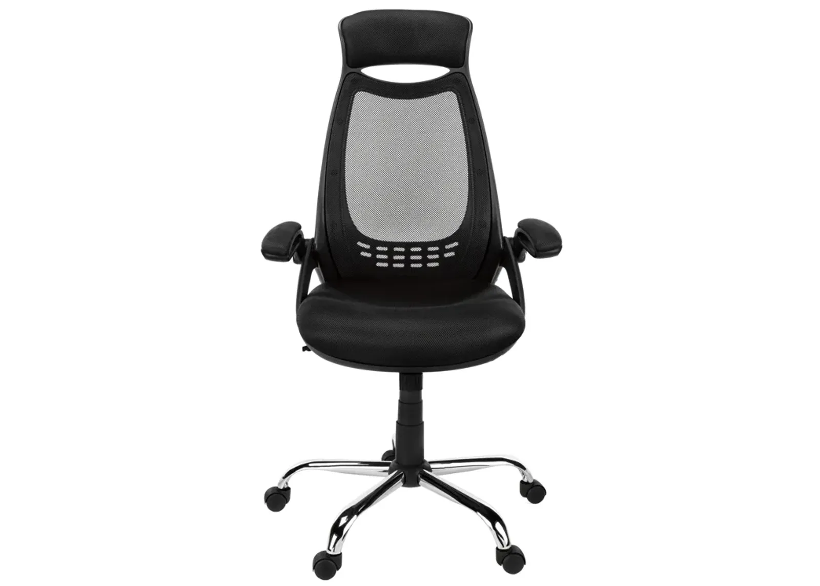 Monarch Specialties I 7268 Office Chair, Adjustable Height, Swivel, Ergonomic, Armrests, Computer Desk, Work, Metal, Mesh, Black, Chrome, Contemporary, Modern