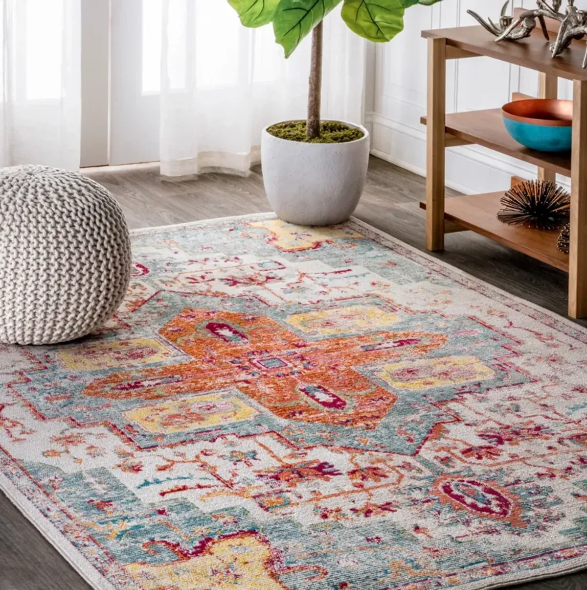 Zafra Vintage Medallion Area Rug