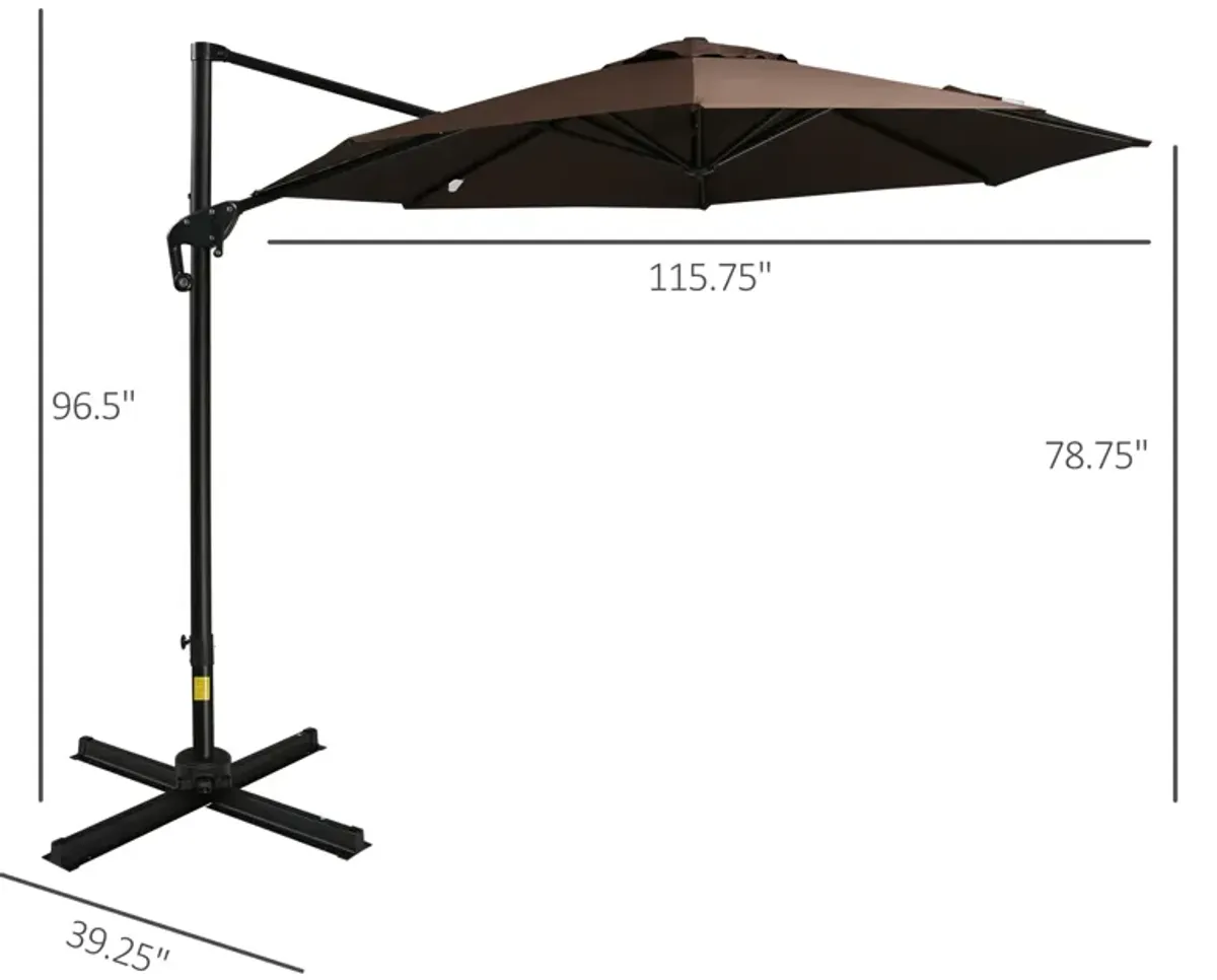 Outdoor Porch Canopy Covered Umbrella Pole with UV Resistance and 360 Rotation