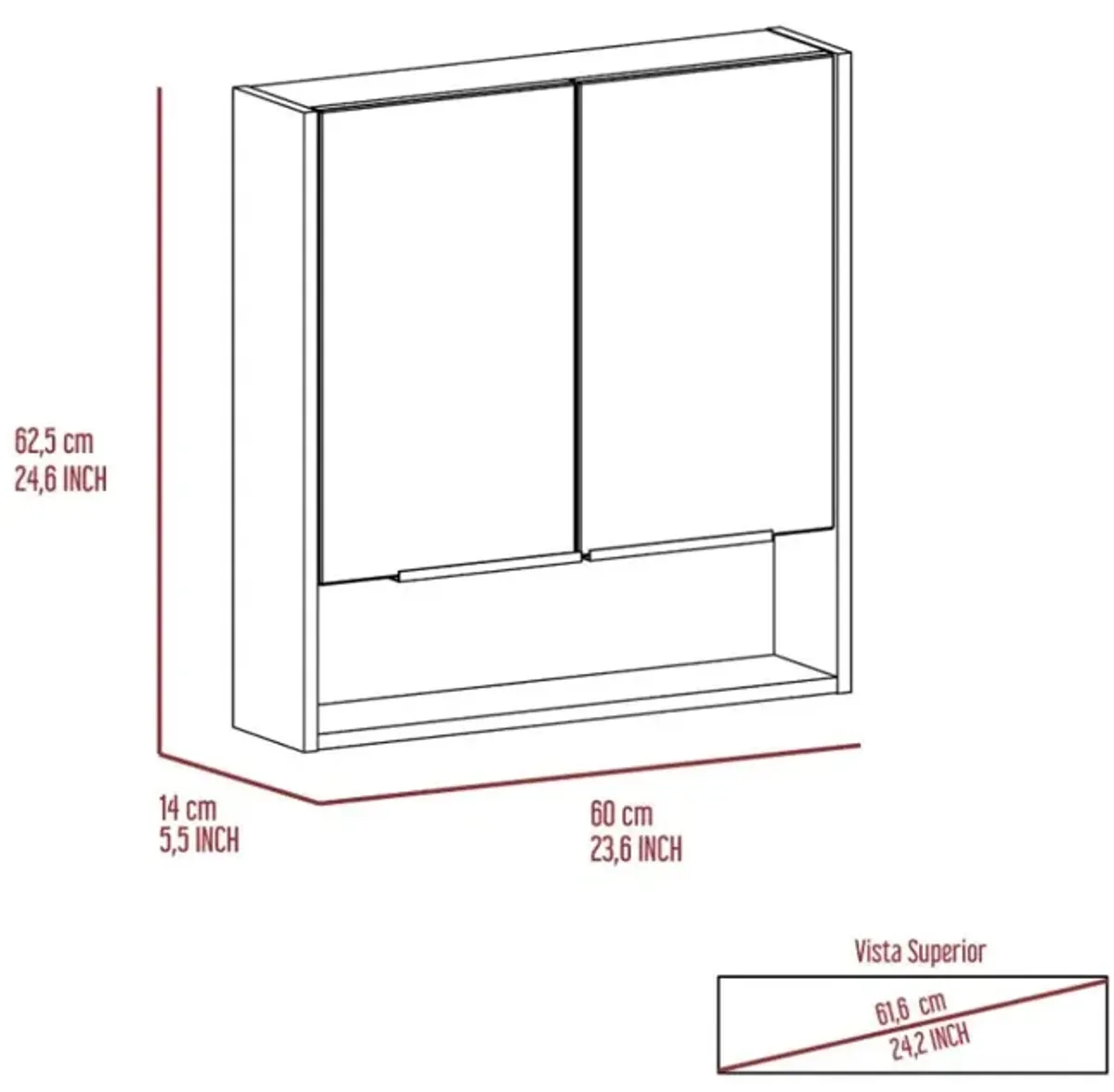 Medicine Cabinet With Mirror Lexington, Bathroom, Black