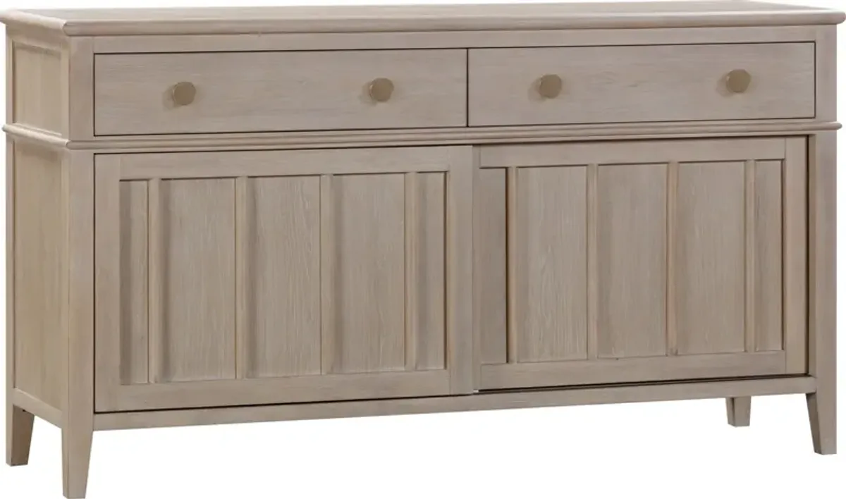 Camden Two Drawer Two Door Oak Wood Sideboard in Chai