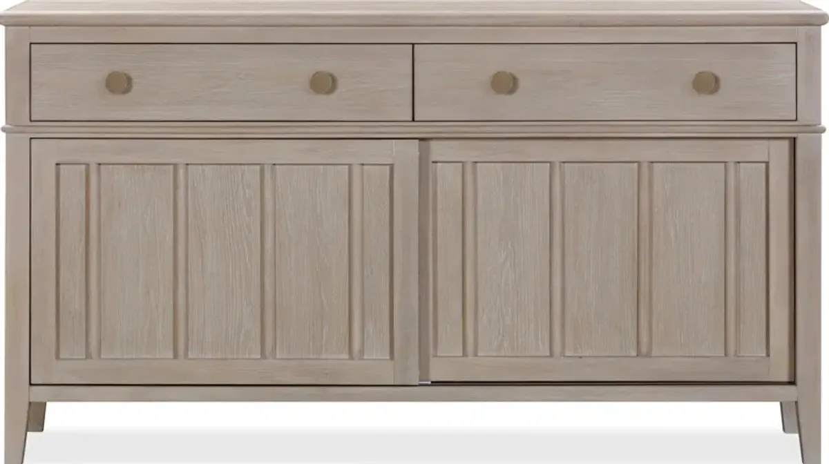 Camden Two Drawer Two Door Oak Wood Sideboard in Chai