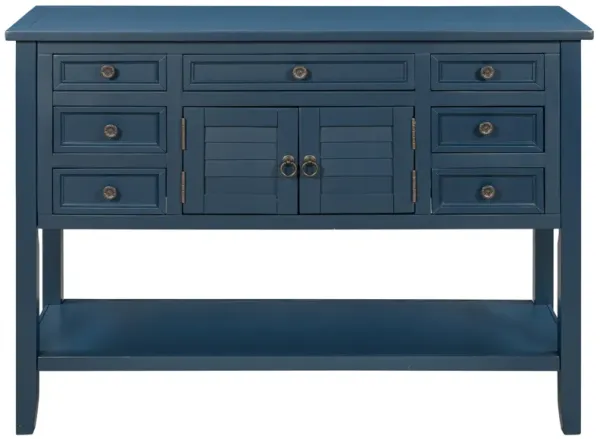 Merax Modern Console Table with 7 Drawers