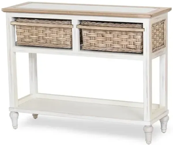 Sea Winds Coastal Furniture Island Breeze 2-Basket Console Table