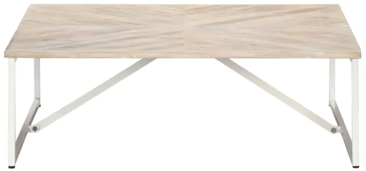 vidaXL Coffee Table 43.3"x43.3"x14.1" Solid Mango Wood