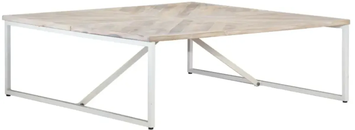 vidaXL Coffee Table 43.3"x43.3"x14.1" Solid Mango Wood