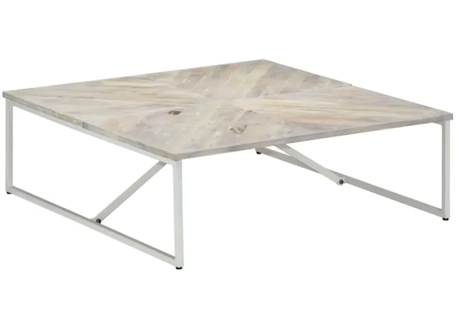 vidaXL Coffee Table 43.3"x43.3"x14.1" Solid Mango Wood