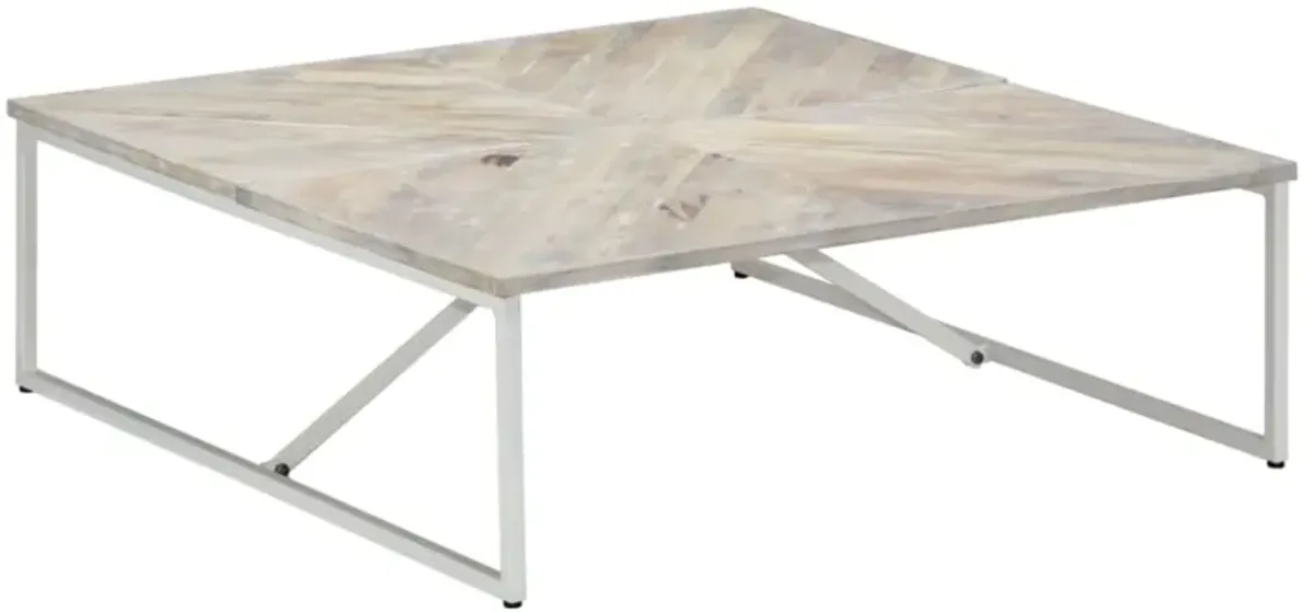 vidaXL Coffee Table 43.3"x43.3"x14.1" Solid Mango Wood