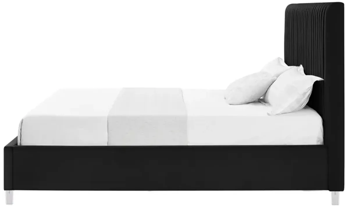 Inspired Home Jaylanie Velvet Platform Bed