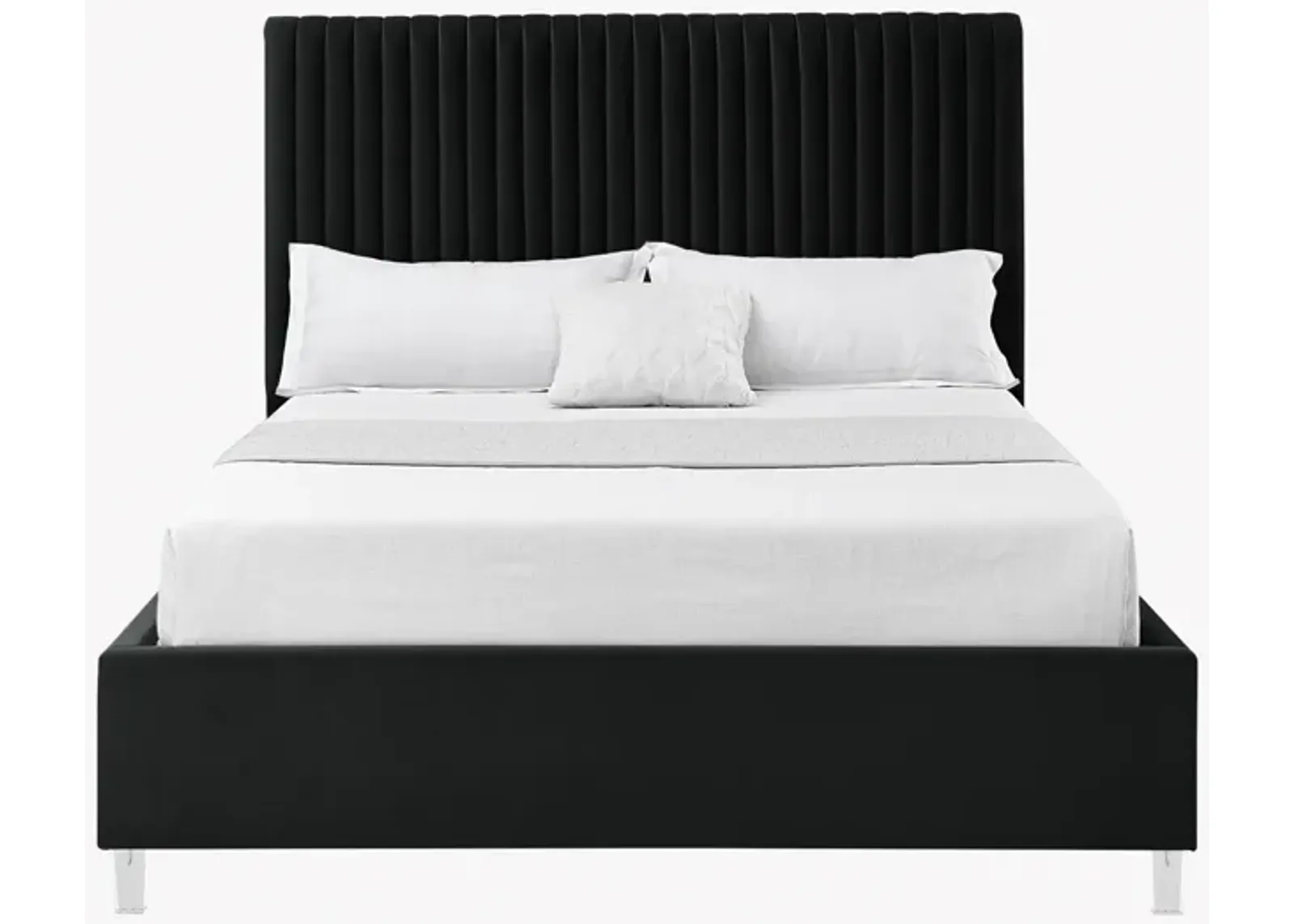 Inspired Home Jaylanie Velvet Platform Bed